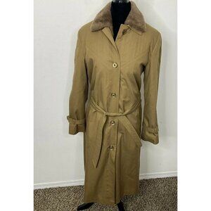 Vintage Borg Insulated Lined Quilted Long Coat Belted 70’s Woman 12 Hipster